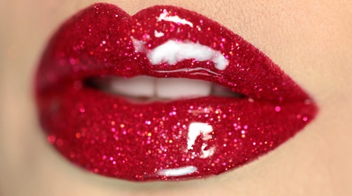Hot Sexy Red Glitter Lips
